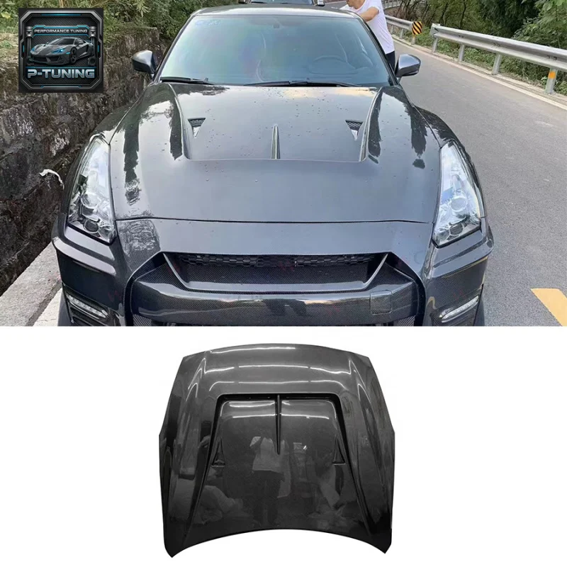 

LB Type 2 Style Carbon Fiber Front Engine Bonnet Hood for Nissan GTR R35 2017- 2021 Front Vented Hood Cover Bodykit