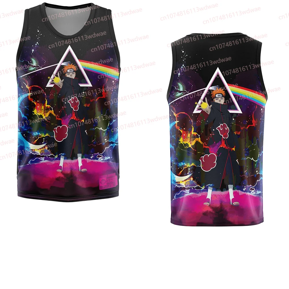 

Anime Tank Top Naruto Uchiha Akatsuki Rainbow Print Graphic Sleeveless T-Shirt Kakashi Cosplay Streetwear for Men Women Summer