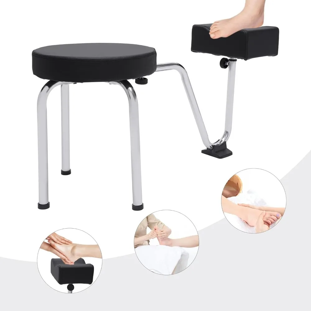 Pedicure Stool Beauty Nail Salon Height Length Adjustable Portable Salon Spa Pedicure Stool Foot Rest Stool for Beauty Salons