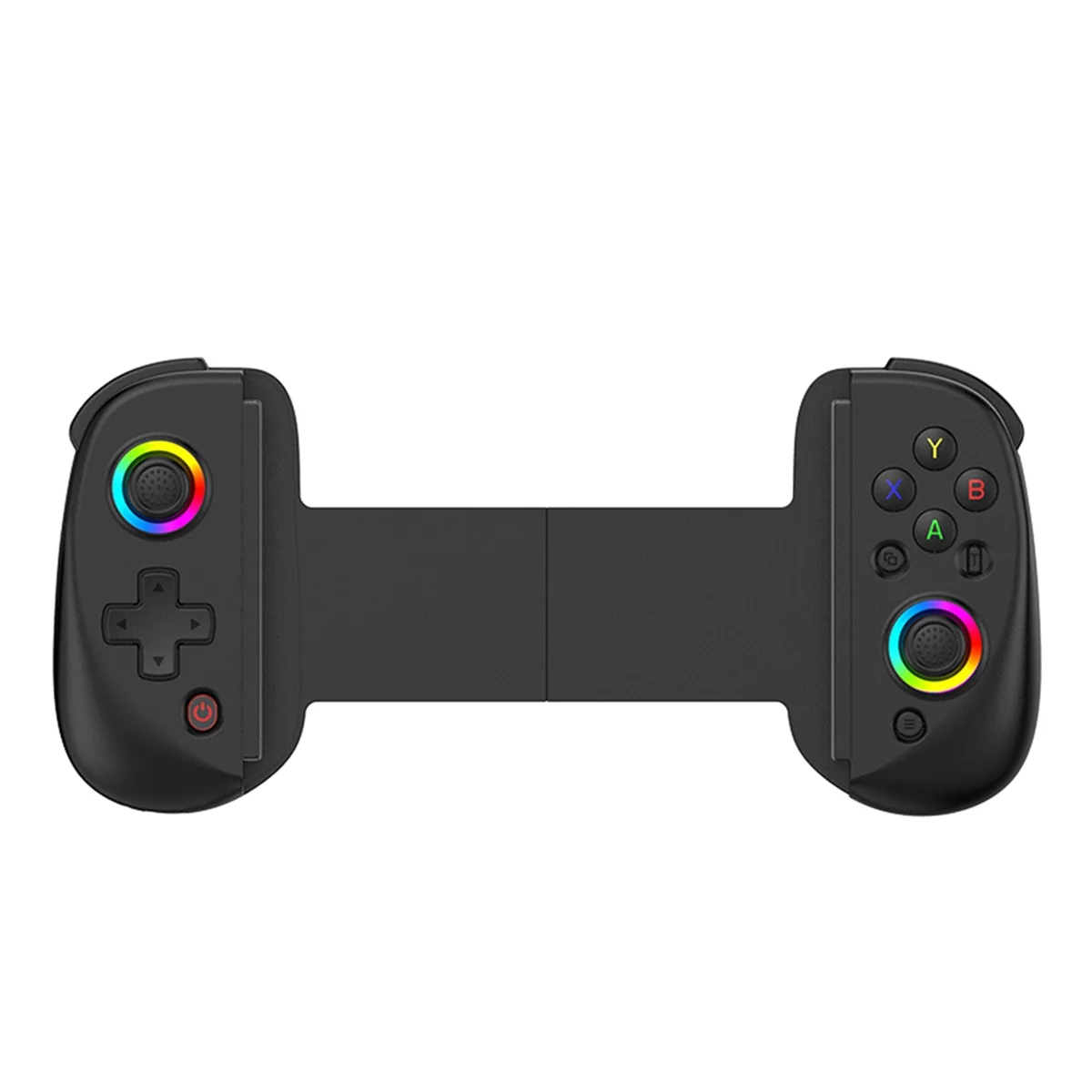 

T06C-D8 Telescopic Game Controller RGB Light Mobile Game Controller with 6-Axis Vibration for Android IOS PS3 PS4 Switch PC,A