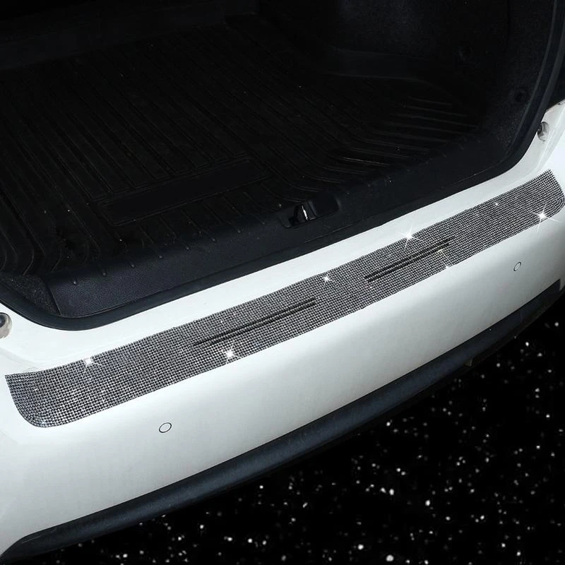 Car Protector Sill Scuffs Cover Door Plate Sticker Rhinestones Anti Scratch Trim