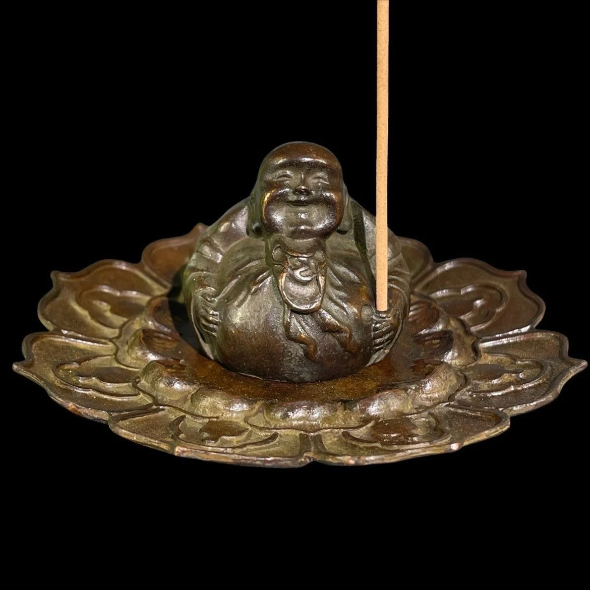 

New Copper Living Room, Study, Tea Table, Laughing Mouth Always Open, Maitreya Buddha Chinese Zen Line Incense Incense Burner