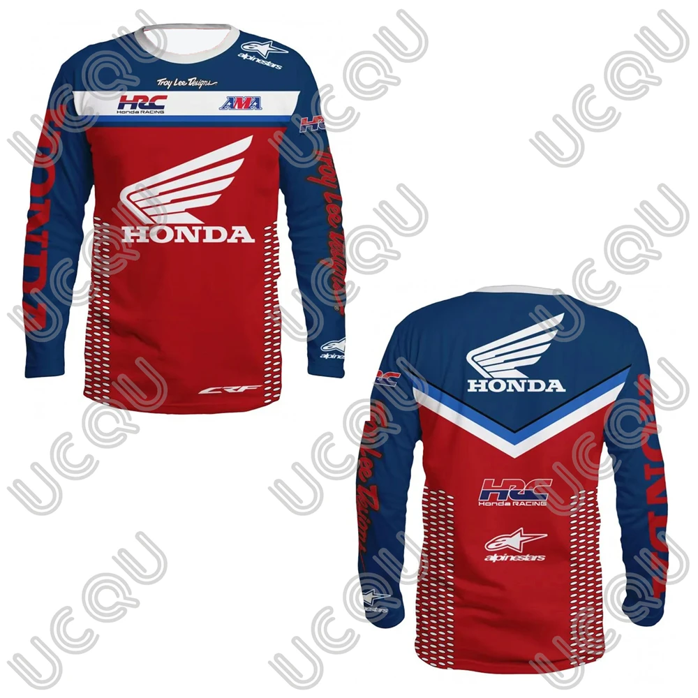 

2025 New Men Honda HRC Racing Tshirt Quick-Drying Locomotive Style Sports Casual Long-Sleeve Men Women Motorcycle Top Clothing