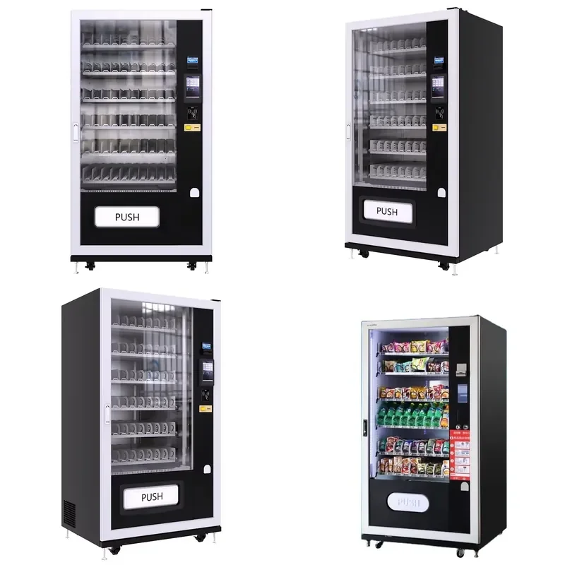 Small Smart Combo Vending Machine 7 Inch Touchscreen SDK POS Integration ADA Compliance 200-300 Capacity Multiple Payment