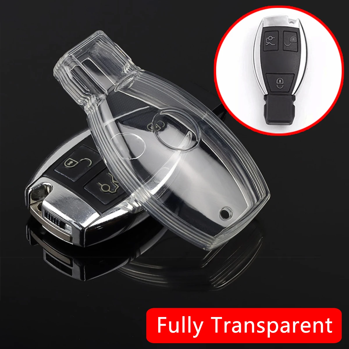 

Transparent TPU Car Key Case Accessories For Mercedes Benz W176 W246 W204 W205 W212 W221 W166 X253 C253 W463 C117 C218 X156 R172