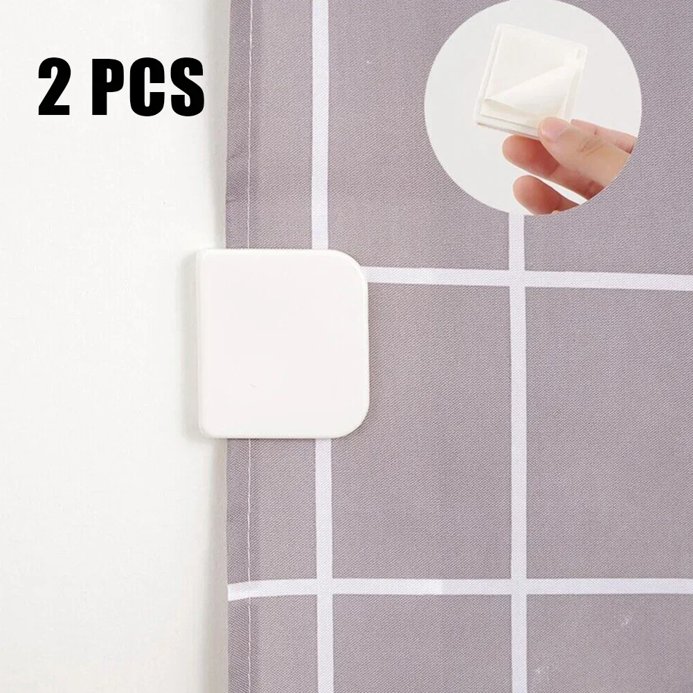 

2Pcs Shower Curtain Anti Splash Clips Fixed Clamps Bath Guard Home Bathroom Home Garden Bath Shower Curtain Hooks