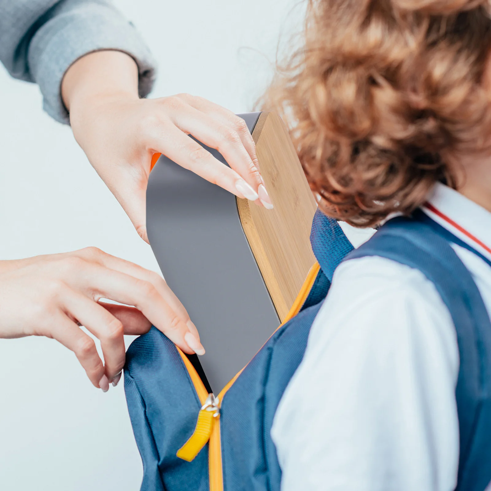 

1Pcs Portable Bento Box Bamboo Lid Lunch Container Easy Clean No Stain Salad Bowl Grey Bento Box Food Storage Case