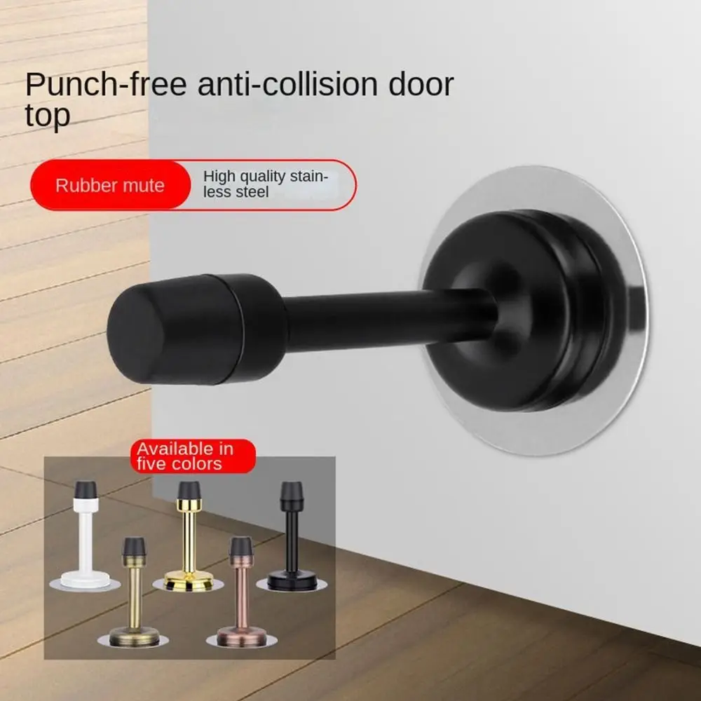 Durable Stainless Steel Door Stopper Noise Canceling Wall Protector Door Crash Pad Hardware Anti-Collision Door Holder Home