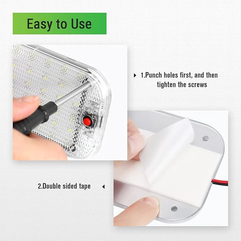 Потолочный светильник, яркий внутренний автомобильный купольный светильник с переключателем ВКЛ/ВЫКЛ для коробок, грузовиков, кемперов, лодок, внутреннего освещения 1/2/4/6/8 шт.