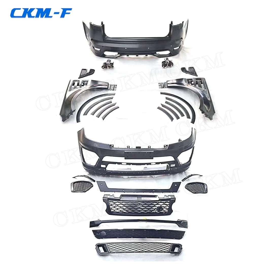 

PP Body Kits Front Bumper Grills Rear Bumper With Exhaust Tips for Land Rover Range Rover Evoque Sport to S Style Accessories