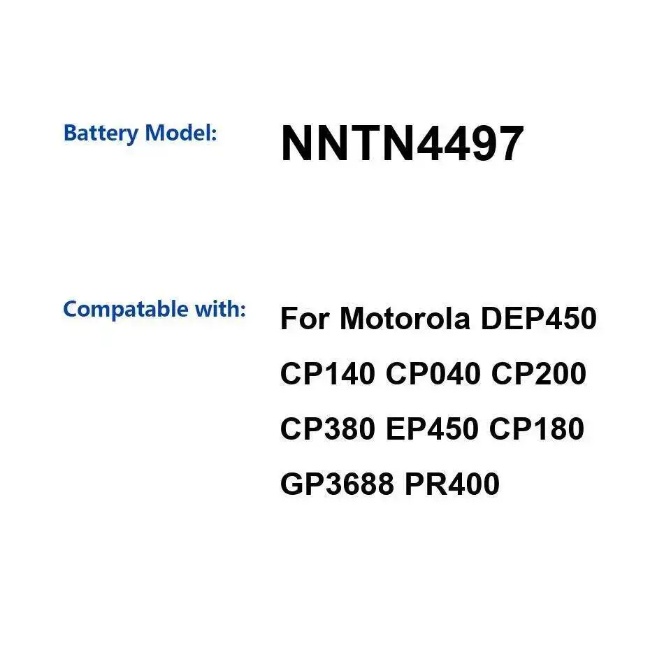 

Для Motorola Moto DEP450 CP140 CP040 CP200 CP380 EP450 CP180 GP3688 PR400 NNTN4497 Батарея рации Стабильная 2200 мАч