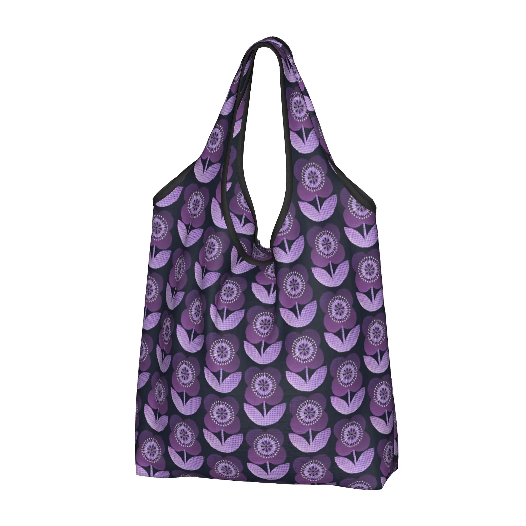 bolsa-de-compras-kawaii-orla-kiely-lavender-flowers-bolsa-de-ombro-portatil-para-compras
