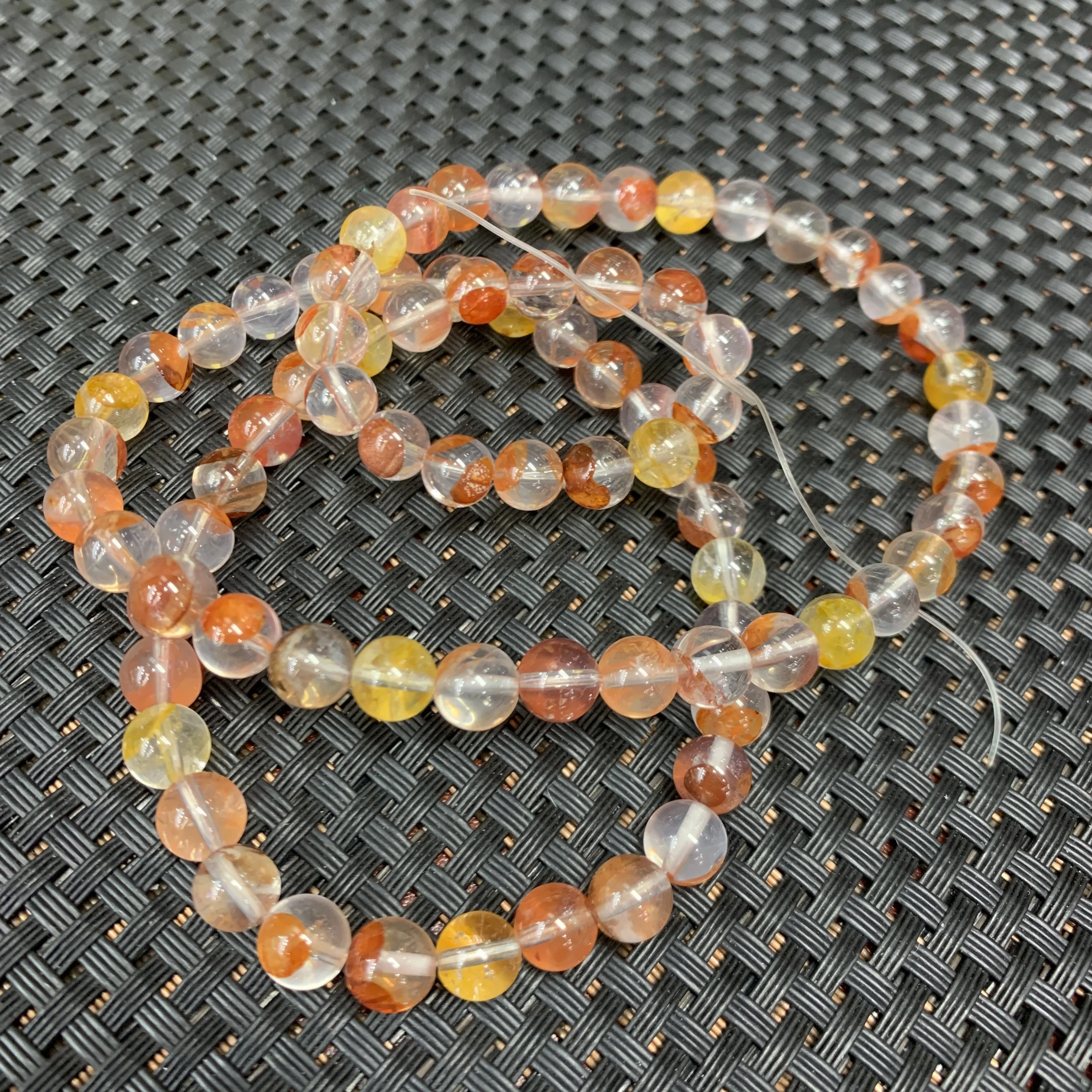 Natural Fire quartz Bracelet crystal quartz Stretch Beaded Bracelet