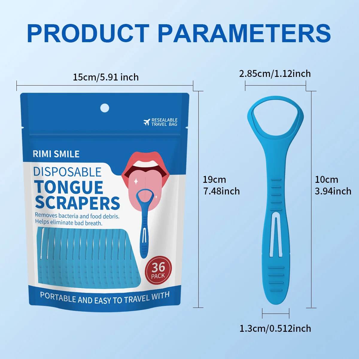 72 PCS Portable 2-in-1 Tongue Cleaner Toothpick, Disposable Oral Hygiene Tool for Daily Travel Use