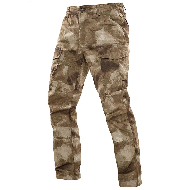 Camouflage Waterproof Windproof Tactical Pants Multiple Pockets Wear-resistant Casual Loose Straight Trousers