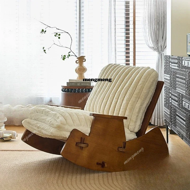 

Best saller French vintage solid wood vintage style rocking chair, lying down and sleeping lazy chair, home balcony lunch break