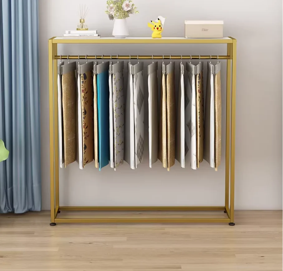 

IronworkFloor-to-ceiling Curtain Elevator Display Rack Home Textile Store Fabric Sample Cloth Display Rack Fabric Elevator Displ