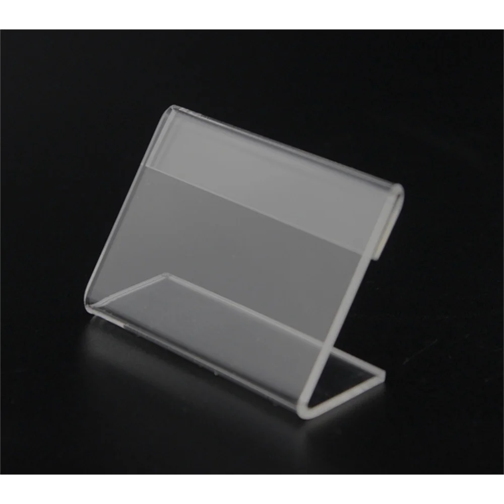 

7*5cm Thickness 2mm L-shaped Acrylic Sign Holder Desk Label Name Card Clip Holder Table Price Tag Stand Holder Label Frame