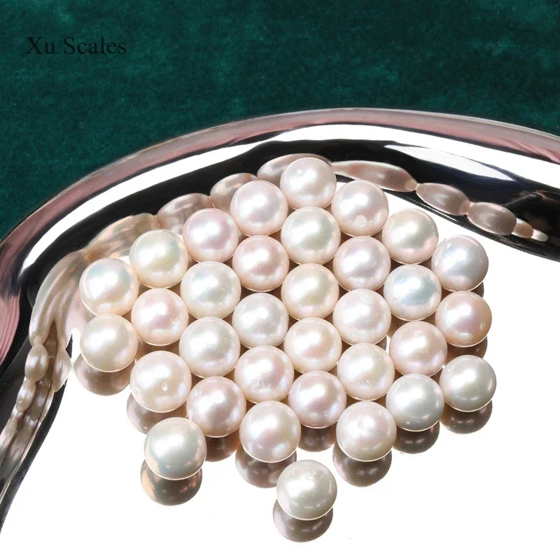 100% Natural Freshwater Edison Round Pearl 11-12mm Bright Aurora White Loose Pearl DIY Pendant Rings Available for Wholesale