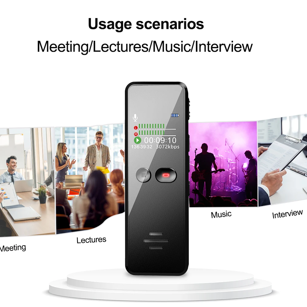 مشغل موسيقى Vandlion V90C MP3 فلاش USB 1.0 بوصة TFT شاشة ملونة OTG وظيفة WAV 3072kbps مسجل HiFi لاجتماع المقابلة #5