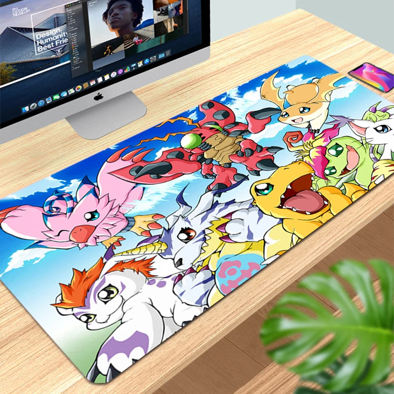 Digimon Gaming Mouse Pad Anime Playmat Large Mousepad Gamer Office Keyboard Mouse Mats Carpet Anti-Slip Computer Table Desk Mat