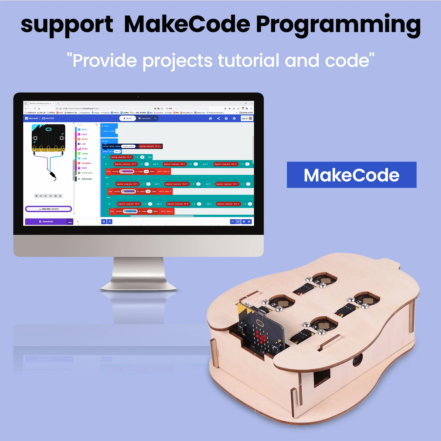 Keyestudio Micro:bit Starter Kit STEM Programming DIY Ocarina Learning Kit For Micro:bit Project Learing +Tutorial Study Kit