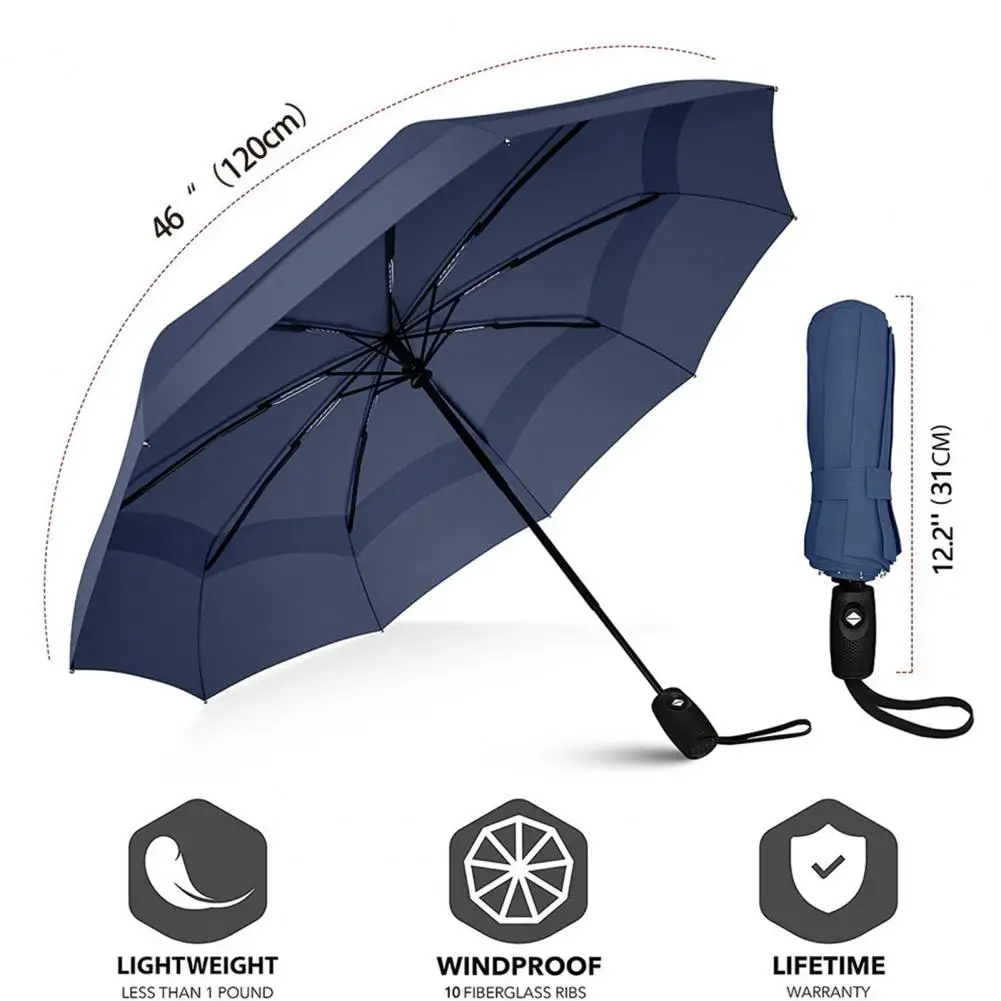 Travel Umbrella One-handed Umbrella Portable Uv Protection Umbrella with 10 Ribs for Sun Blocking Rain Protection Lightweight