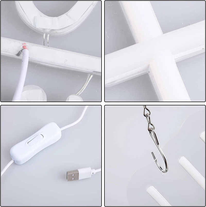 LED Neon Sign Hustle Neon Lights Party USB Powered Switch Decorations Hustle LED Neon Sign for Gym Room Decor