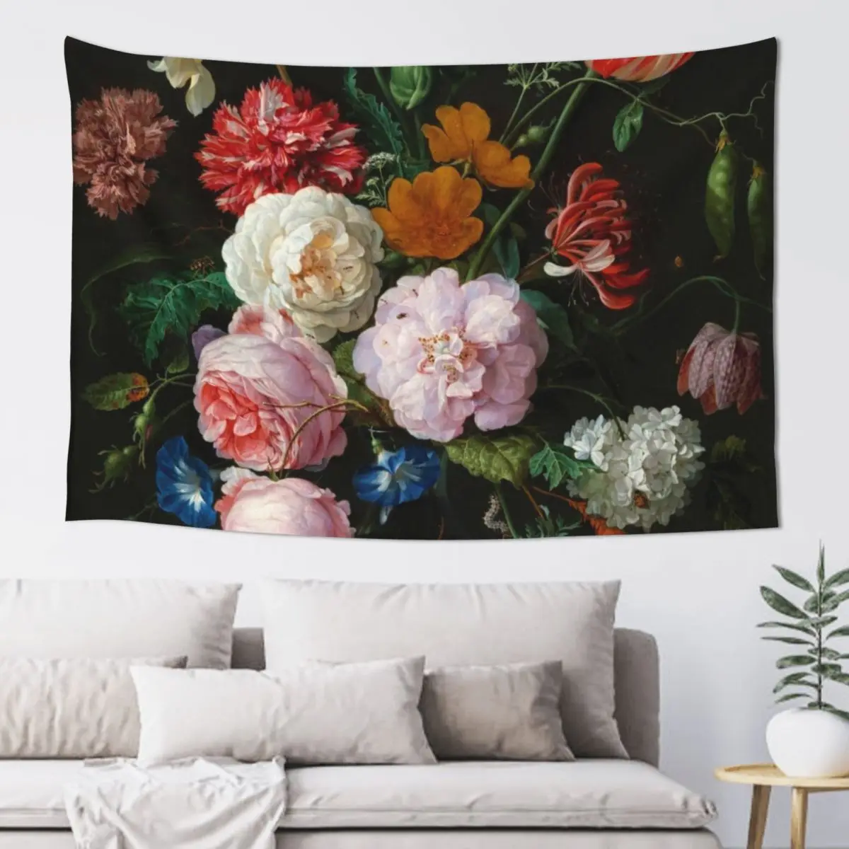 

Jan Davidsz. de Heem Still Life with Flowers in a Glass Vase Tapestry Custom Decoration Home Tapestry