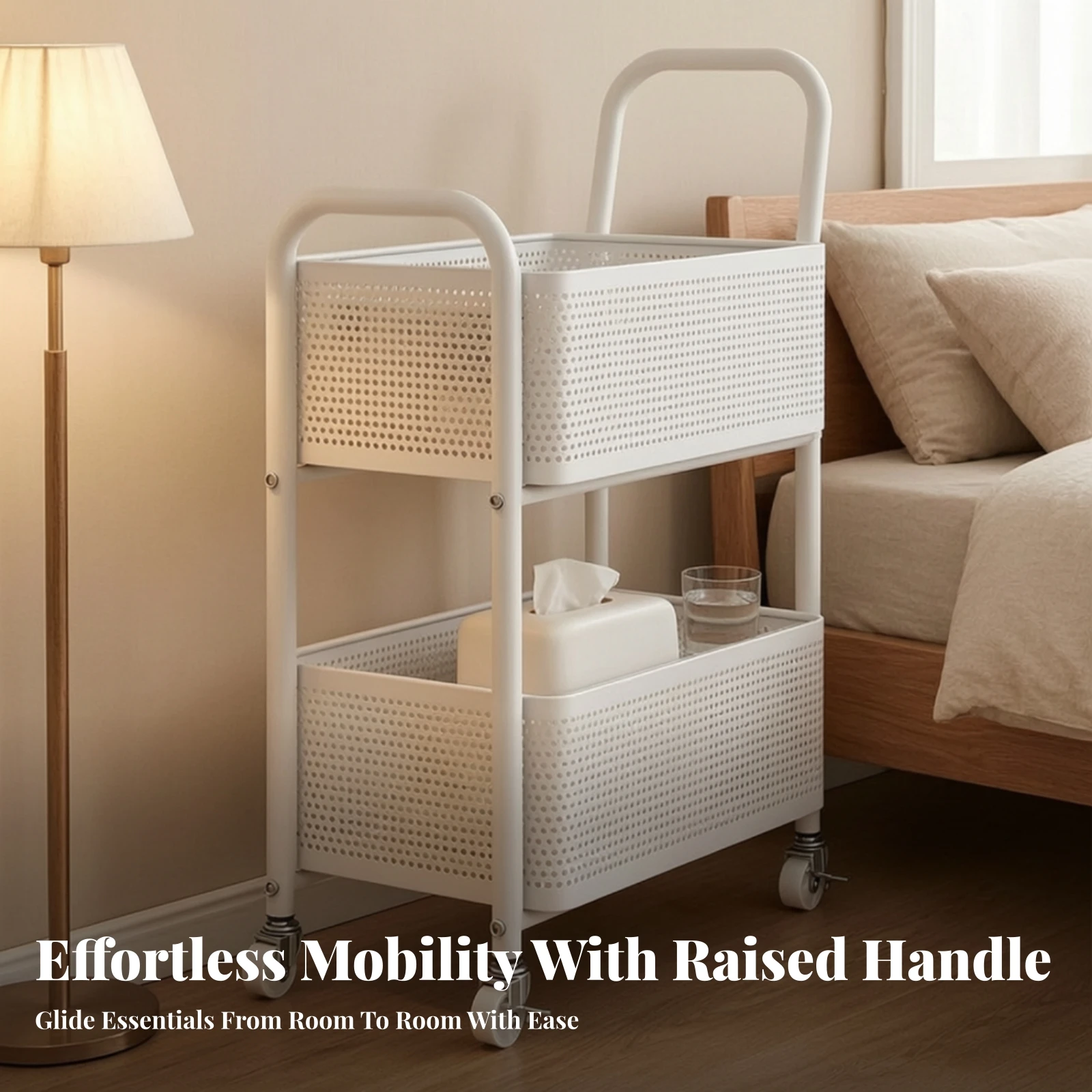2-Tier Rolling Cart Sturdy 2 T - Home Office Student 评论和价格