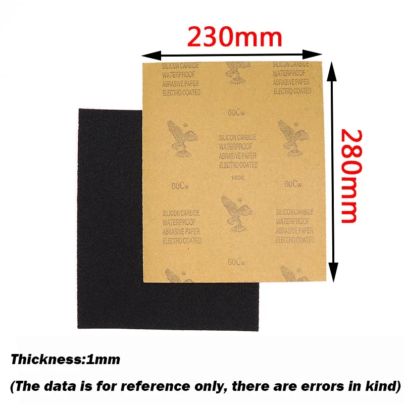 1Pcs 80-2000 Grit Sandpaper Silicon Carbide Abrasive Paper WaterProof Sanding Sheets 230 x 280 mm