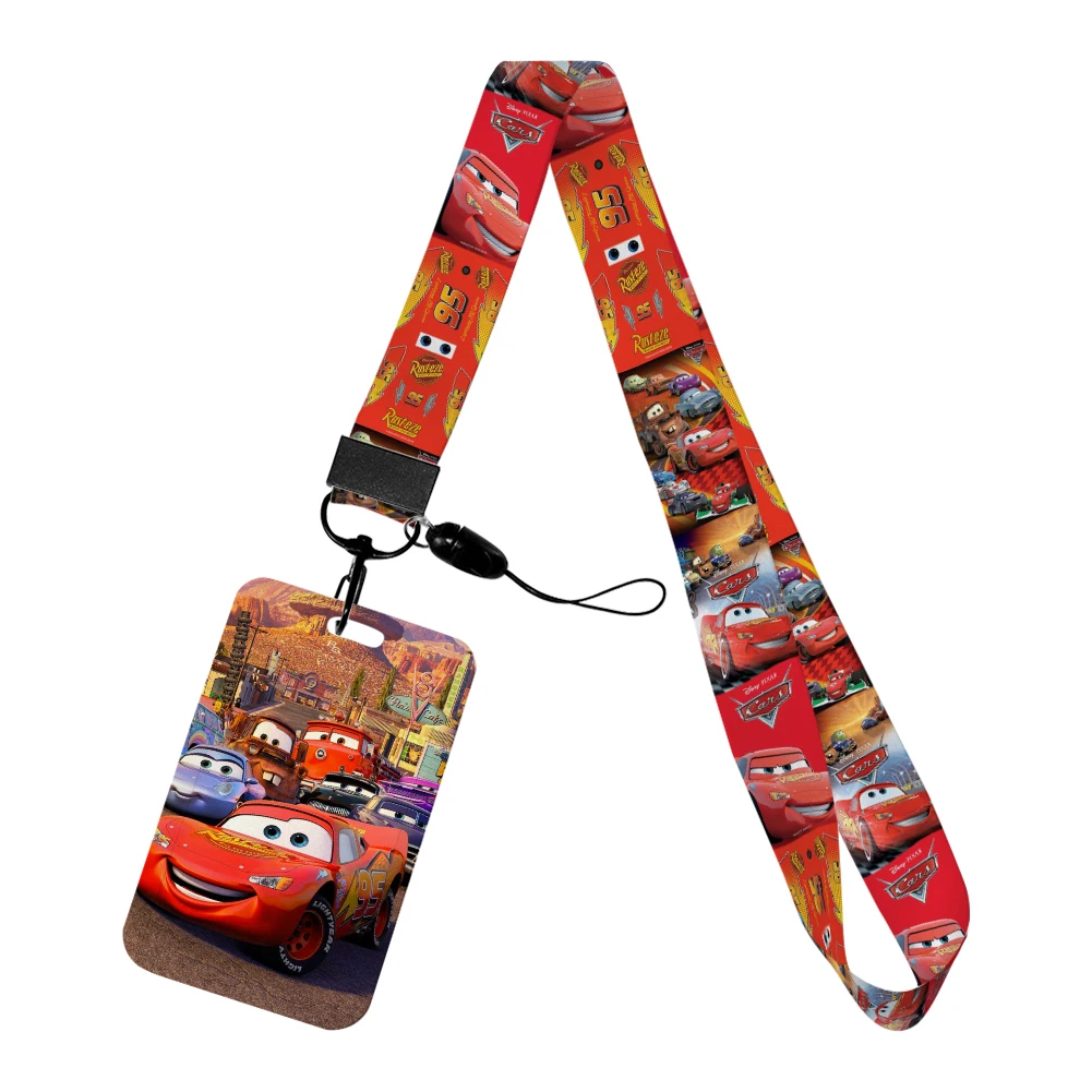 Disney Cars Movie Mcqueen Keychains Lanyard Rope For Id Card Employee Card Badge Holders Student Id Card Lanyard Set