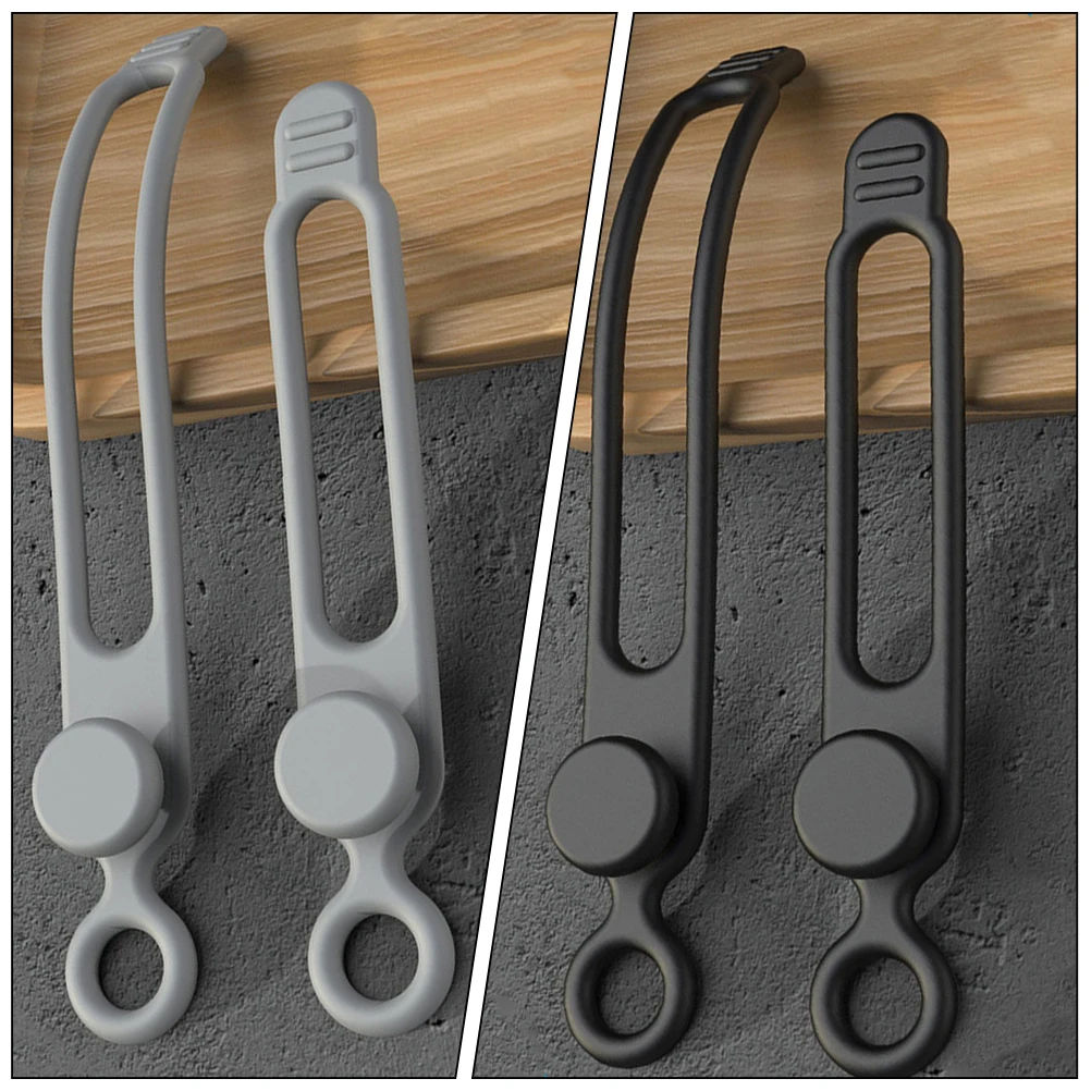 

12pcs Reusable Silicone Organizers Management Straps For Desk Home Garage Office Cable Wraps Holder Reusable Cord Ties Rubber