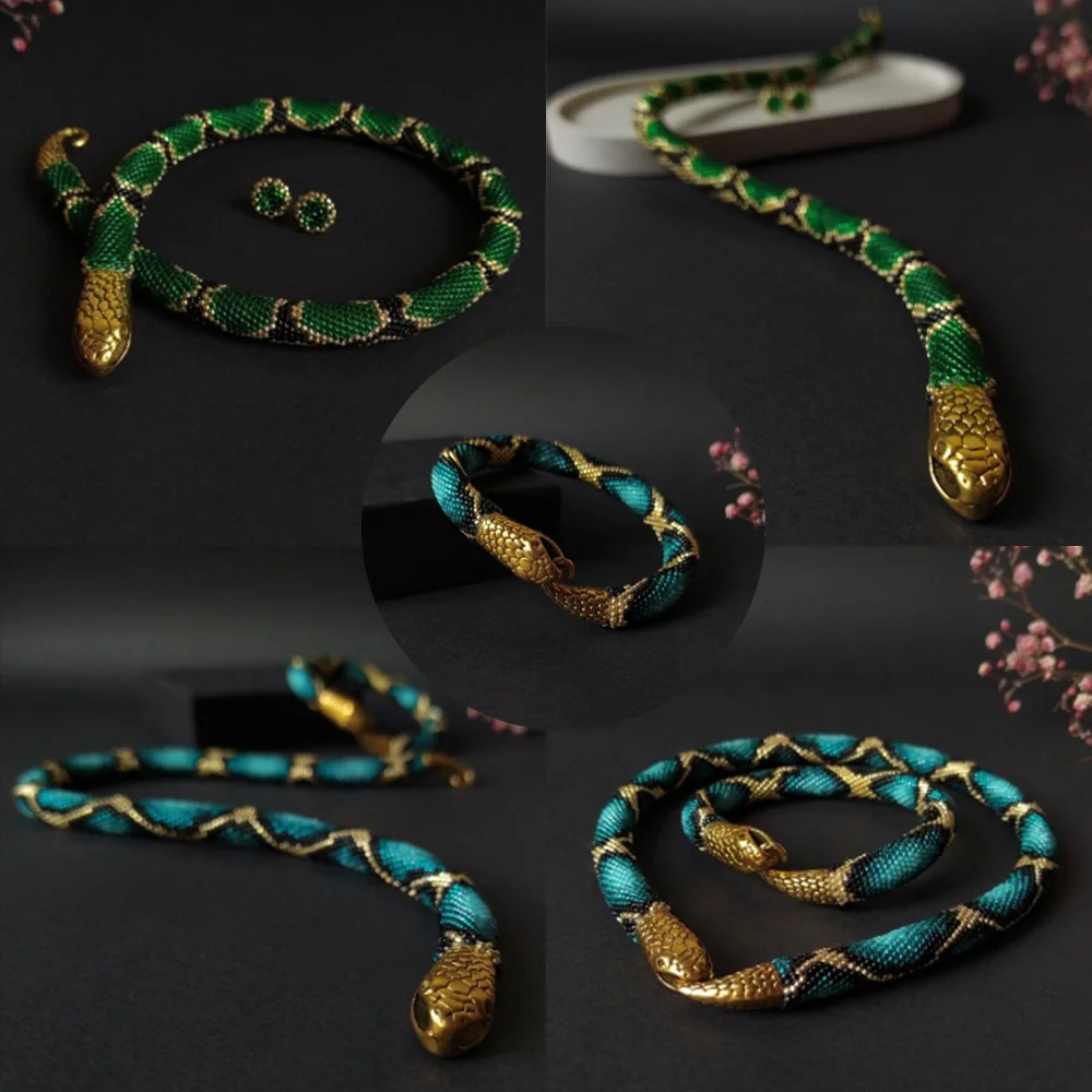 7mmレザーコード用フック,10個セット,アンティークシルバー/ゴールドカラー,スネーク,ネックレスエンドキャップ,ジュエリー作り用コネクタ