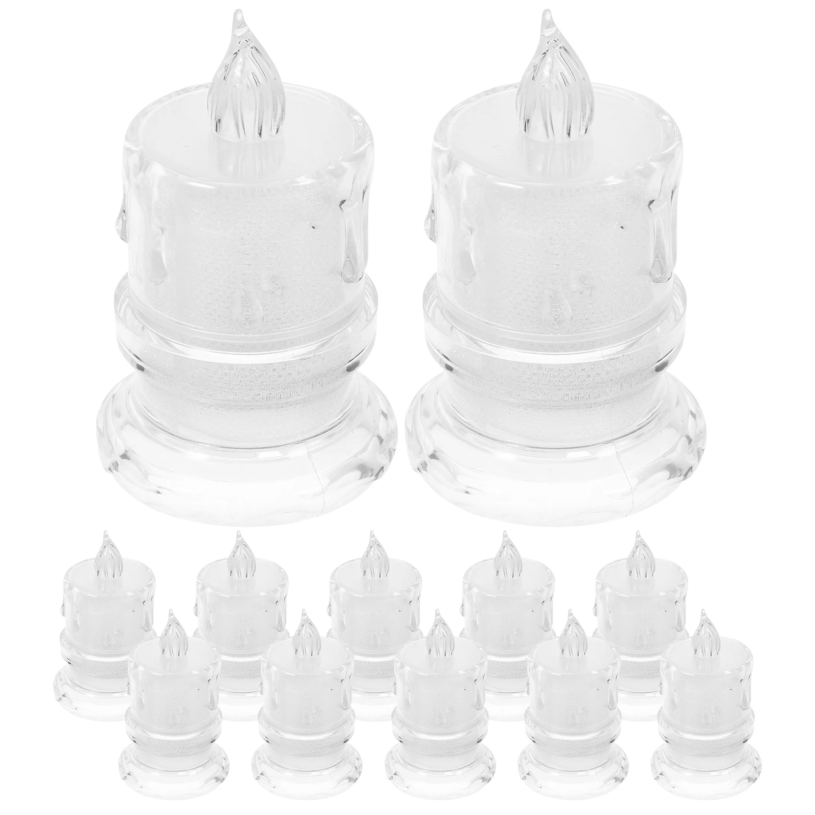 

12pcs LED Crystal C Lights Elegant Design Operated Safe Material Romantic Atmosphere Wedding Birthday Parties