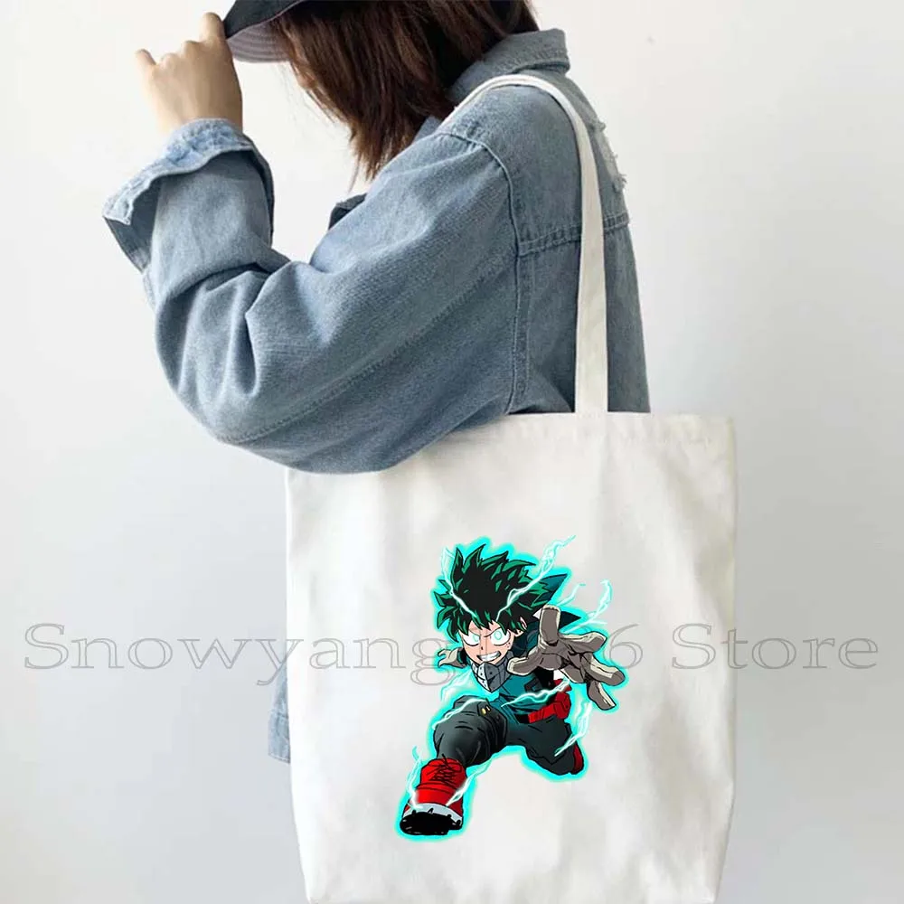 Manga Deku My Hero Academia Todoroki Tsuyu Himiko Bakugo Genius Himiko Women Canvas Shoulder Tote Bag Harajuku Shopper Handbag