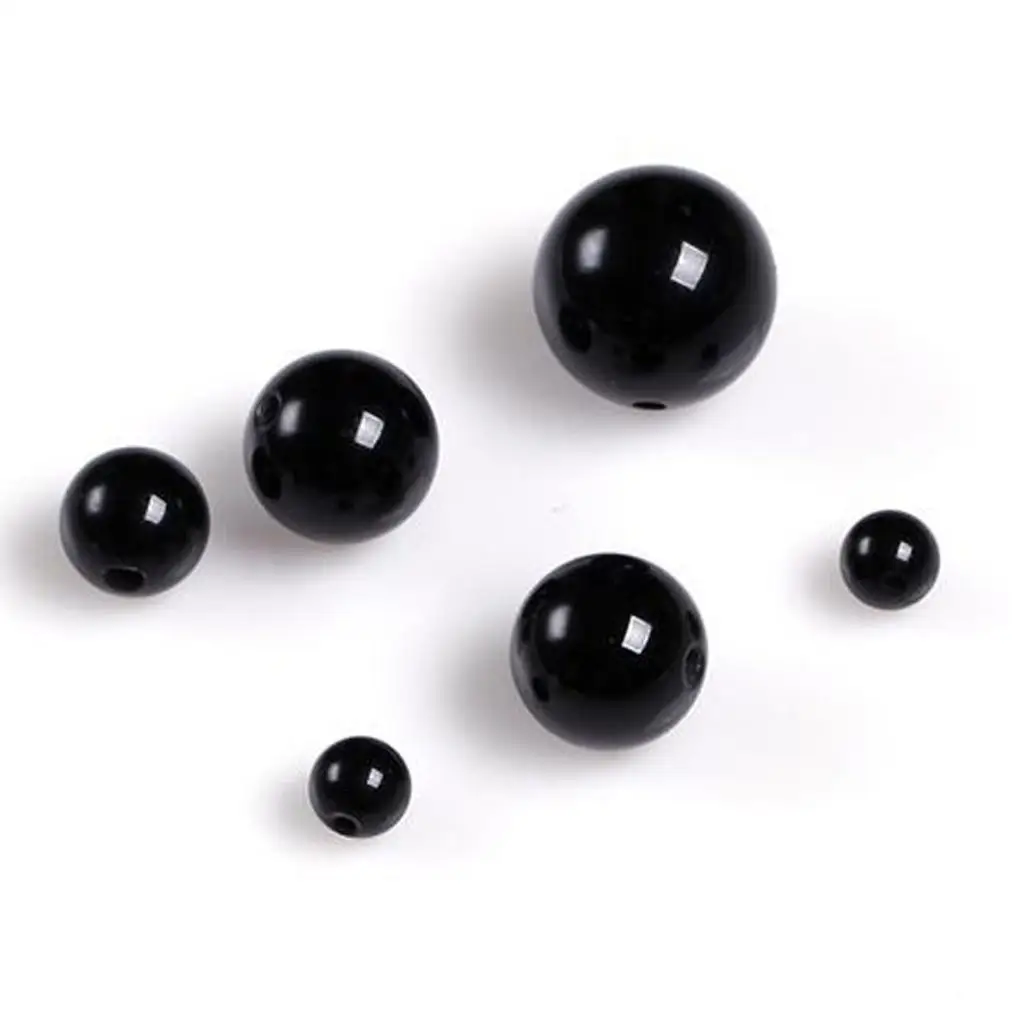 Natural Black Agate Stone Round Spacer Loose Beads For DIY Necklace Bracelet Jewelry Making 4 6 8 10 12mm