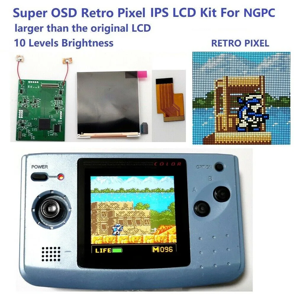 

Retro Pixel IPS High Light Backlight LCD Screen Kit For NEOGEO Pocket Color NGPC Game Console