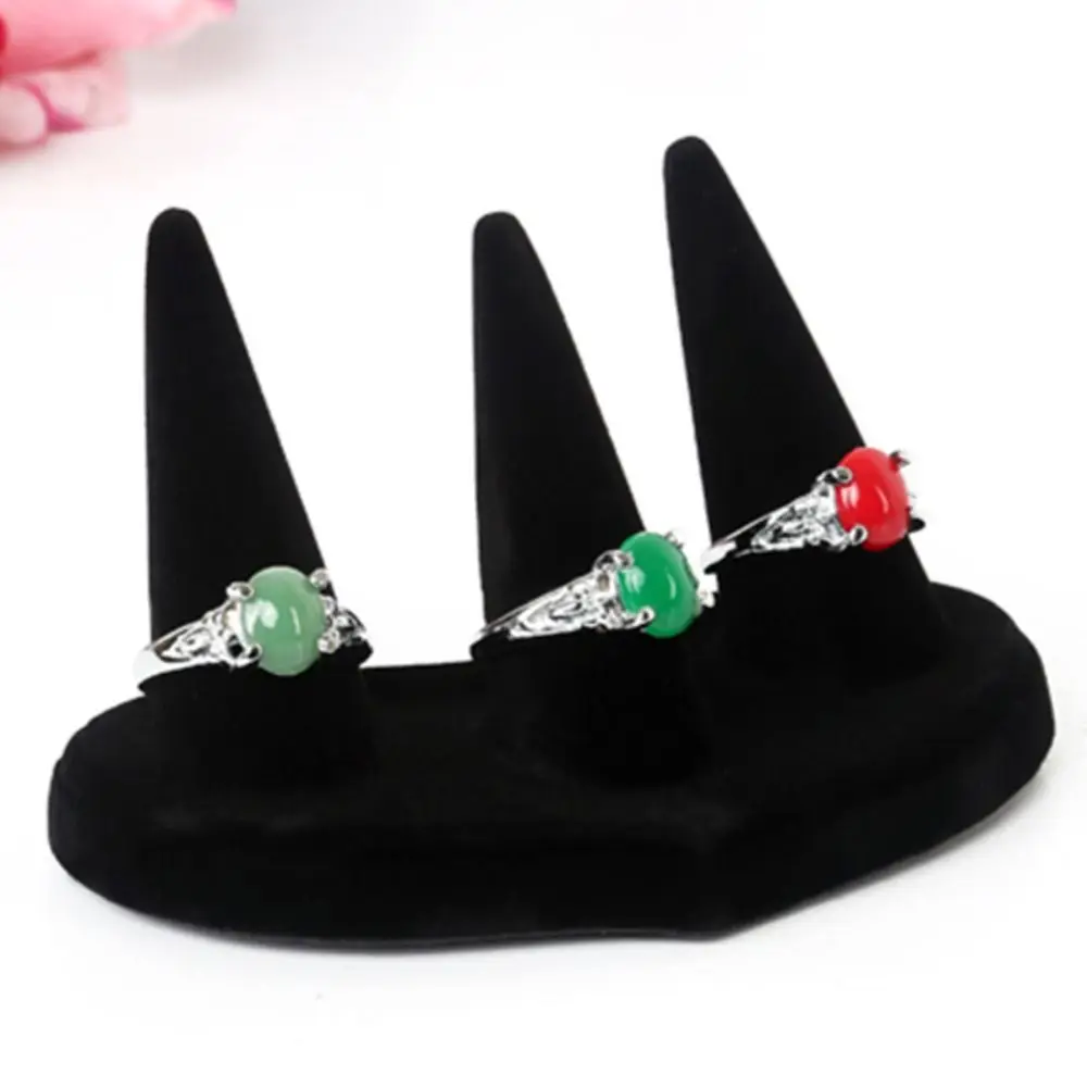 Simple Organizer Rings Display Holder Velvet Ornaments Jewelry Display Rack Storage Bracelet Ring Display Stand Gift