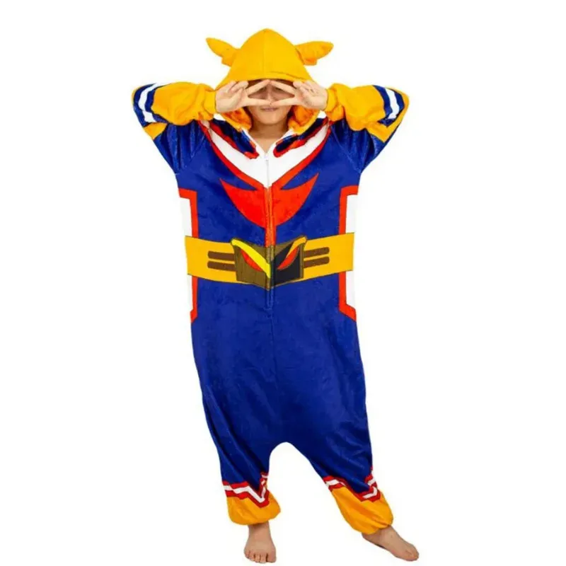 Silisili AAdult Unisex Cartoon Pigiama Anime My Hero Academy All Might Cosplay Accappatoio Tuta di flanella 2025 ☆   Nuovo