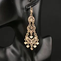 Arabian Women Earrings Tassel Pendant Arabesque Dangle Earrings With Heart Tassel Vintage Women's Jewelry Fashion Accessories