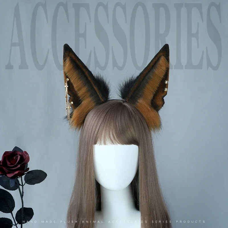 New Halloween Women Animal Wolf Ears copricapo peluche Hairband Furry Lolita Headband Anime per accessori Cosplay di natale