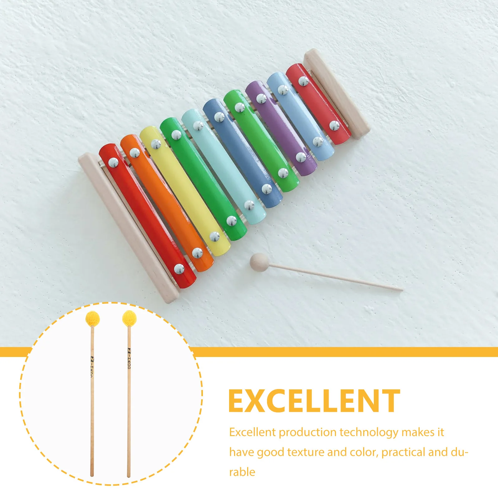 

2 Pcs Marimba Hammer Drumstick Hand Drumsticks Mallet Tongue Hammers Percussion Instrument Musical