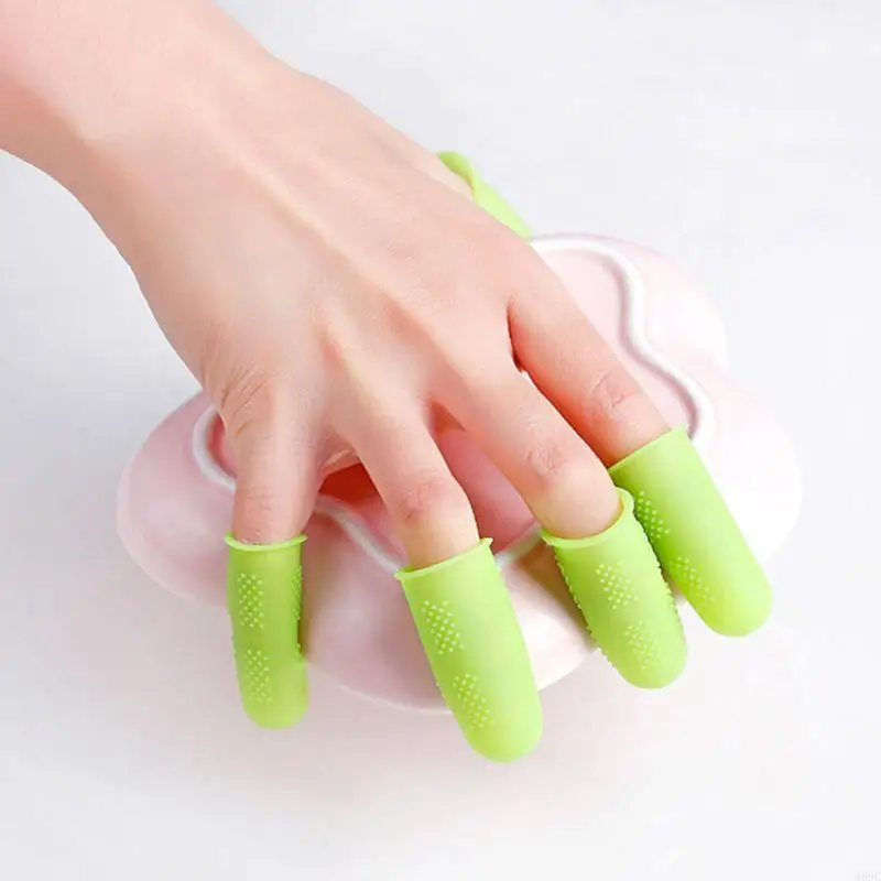 W89C Protectores dedos silicona duraderos para bordado planchado punto cruzado 3 -sizes 5x