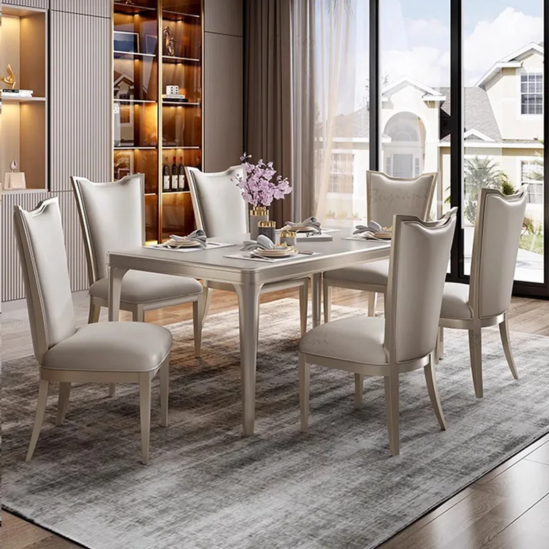 

Luxury Chairs Dining Table Kitchen Restaurant Marble Living Room Dining Table Lounge High Mesas De Comedor Commercial Furniture