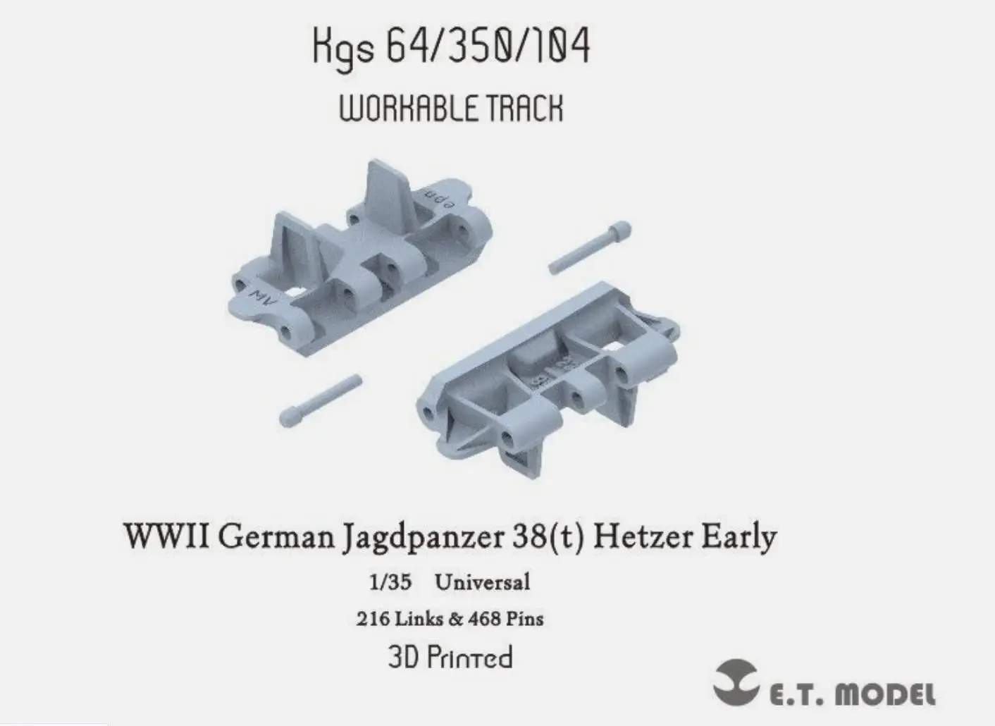 

ET Model P35-008 1/35 WWII German Jagdpanzer 38(t) Hetzer Early Workable Track