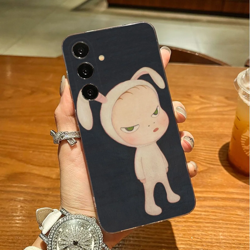 Y-Yoshitomo Nara Phone Case For Samsung Galaxy A71,70,52,51,40,31,A50,30S,21S,Note20ultra Transparent Cover