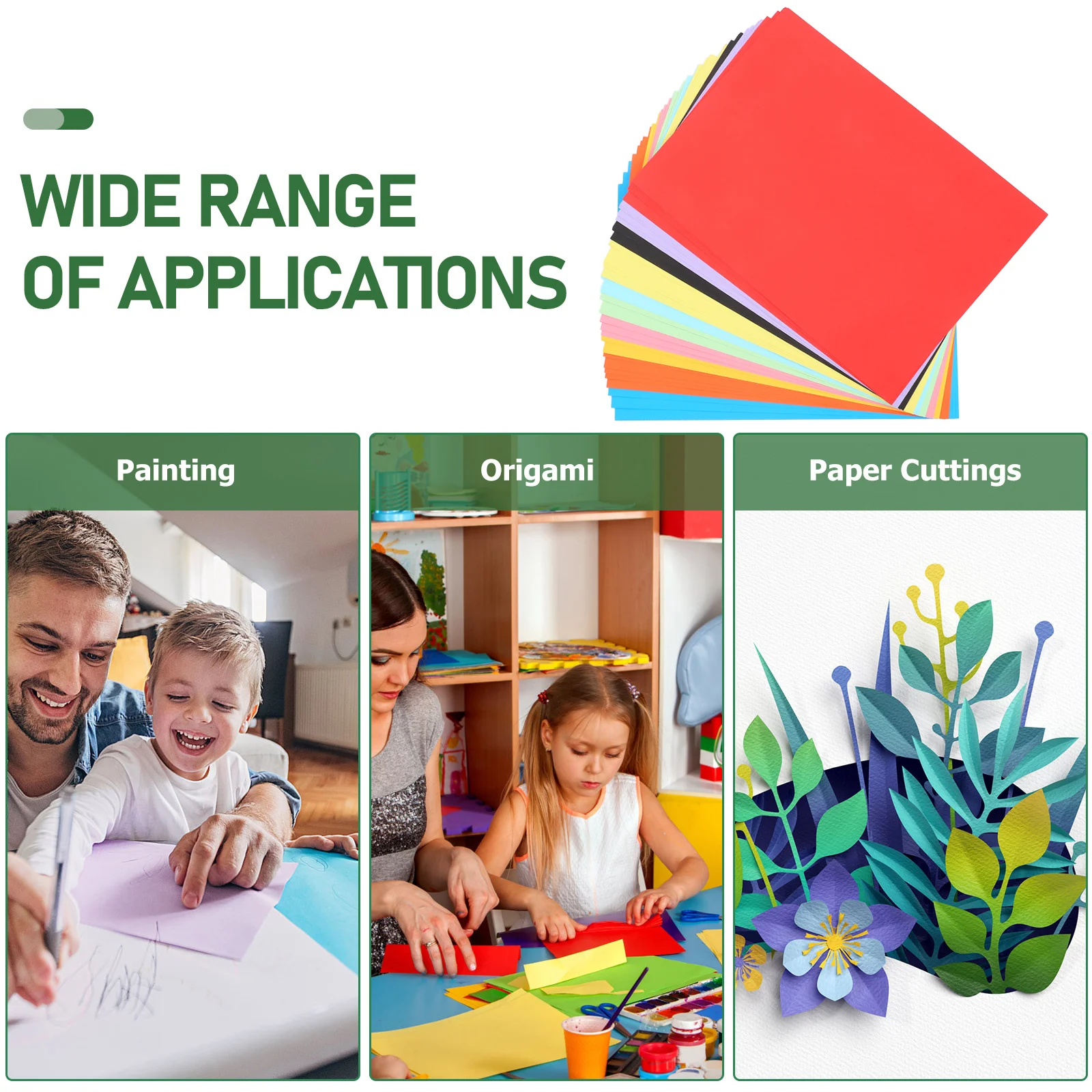 50 قطعة من البطاقات الملونة 200gsm A3 ورق سميك للحرف اليدوية ذاتية الصنع اوريغامي سكرابوكينغ أوراق ورق الحرف متعدد الألوان