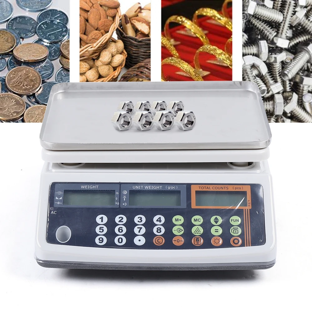 

110V Digital Parts Coin Precise Table Counting Scale 66Lb X 0.001 Lb Capacity Inventory High-precise Weight Scale