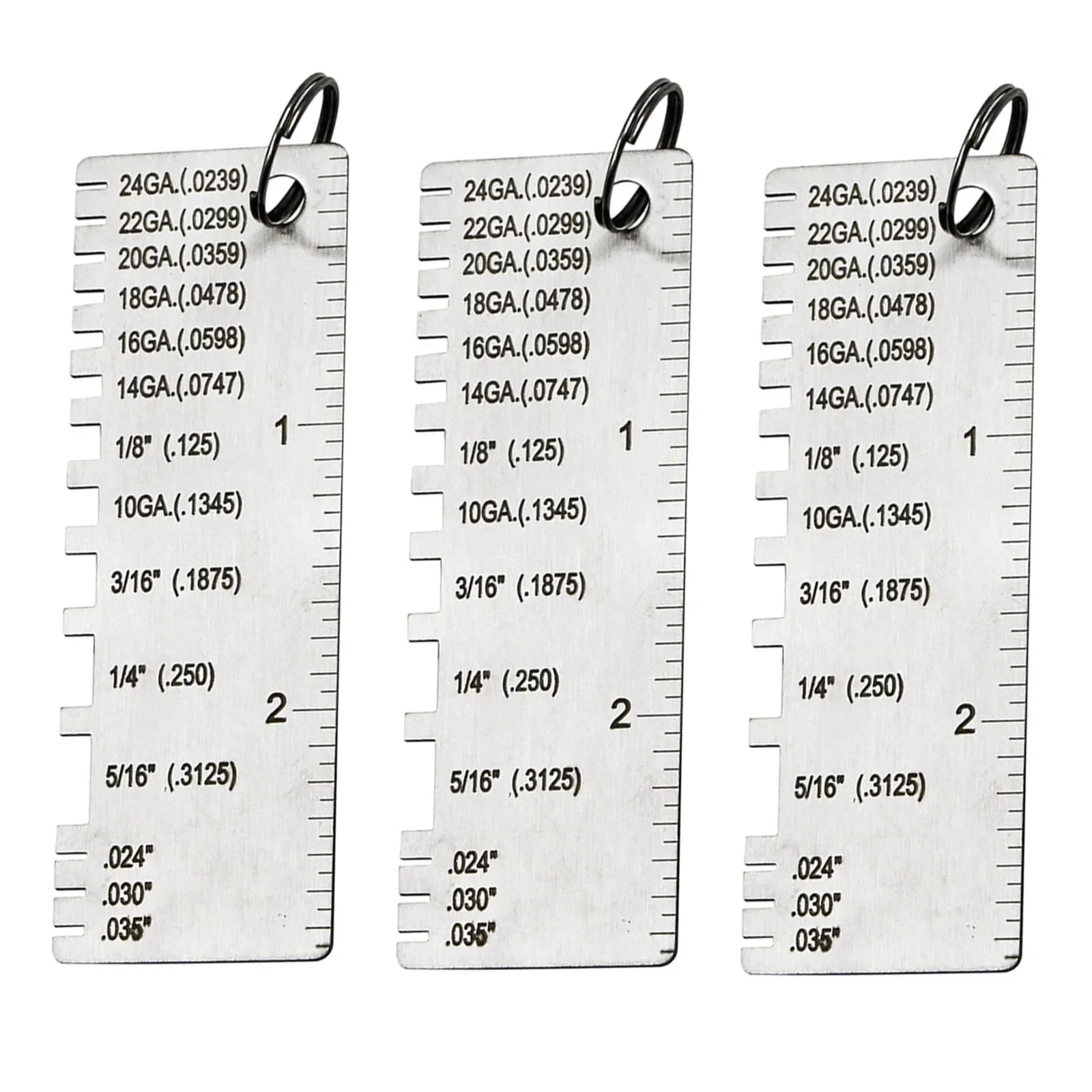

Compact and Easy to Carry 3 Sheet Metal Thickness Gauges with Keychain Suitable for Home and Construction Use